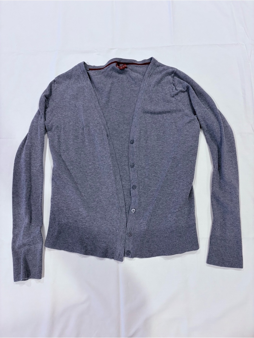 Merona Gray Button-Up V-Neck Cardigan